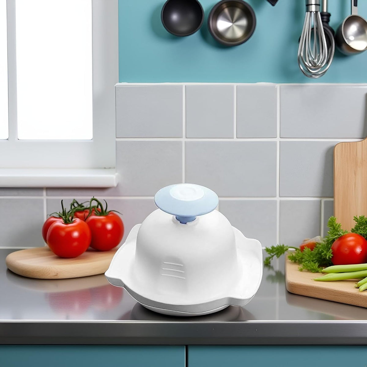 Blue Food Slicer Finger Guard for Mandolin, Anti-Cut Protectors for Vegetable Grater, Safety Holder for Mandoline Cutting - Slicers Tool
