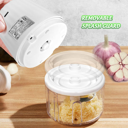Mini Electric Garlic Chopper 300ML GLASS Food Processor Cordless