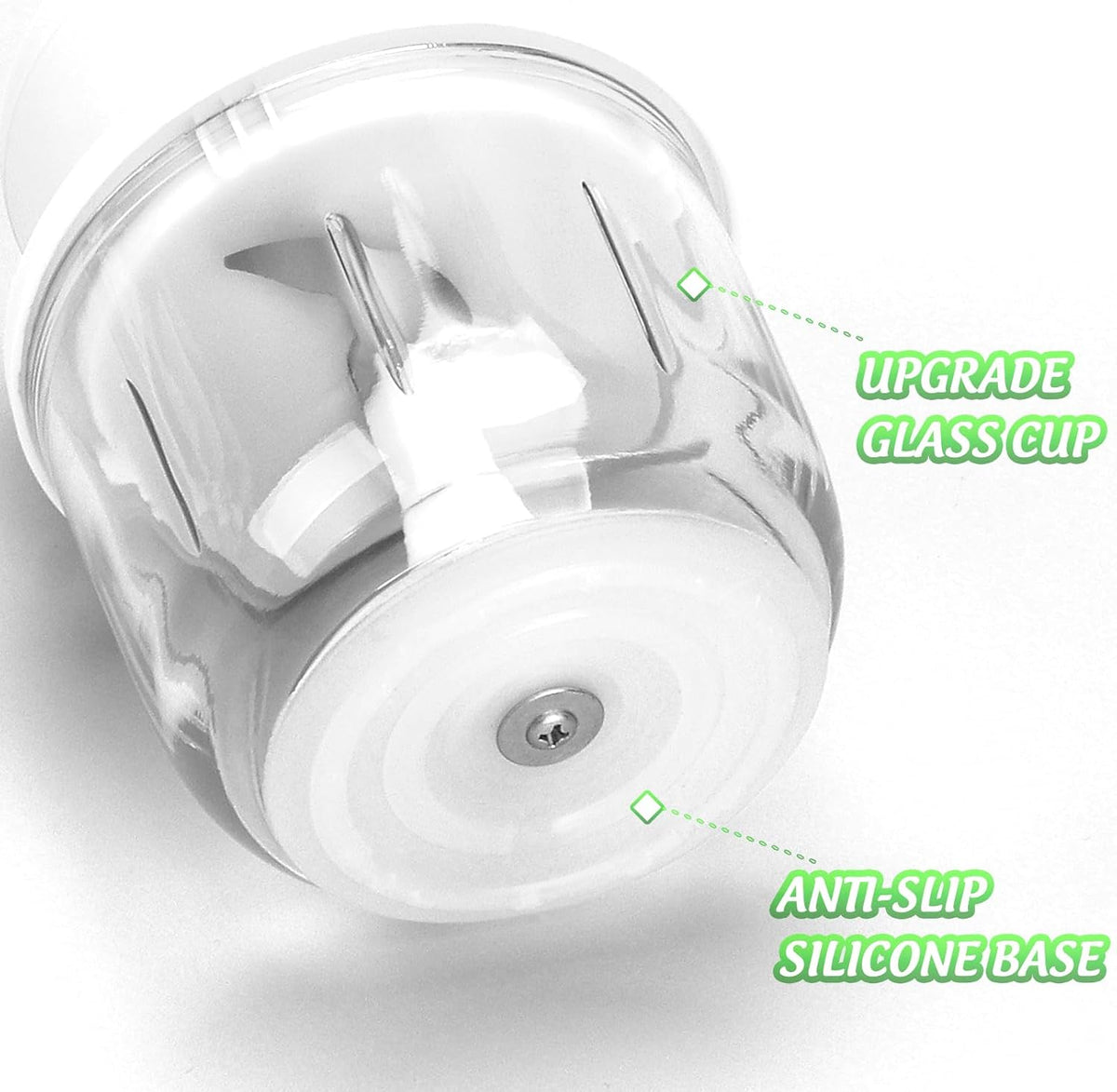 Mini Electric Garlic Chopper 300ML GLASS Food Processor Cordless