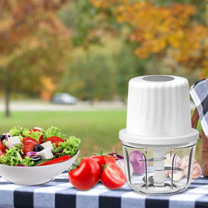 Mini Electric Garlic Chopper 300ML GLASS Food Processor Cordless