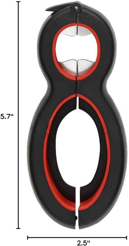 Jar Opener 6 in 1 Multi Function Bottle Opener Manual Opener Get Lids Off Easily Portable Lid Twist Off Non-Slip for Weak Hands Seniors with Arthritis and Anyone with Low Strength