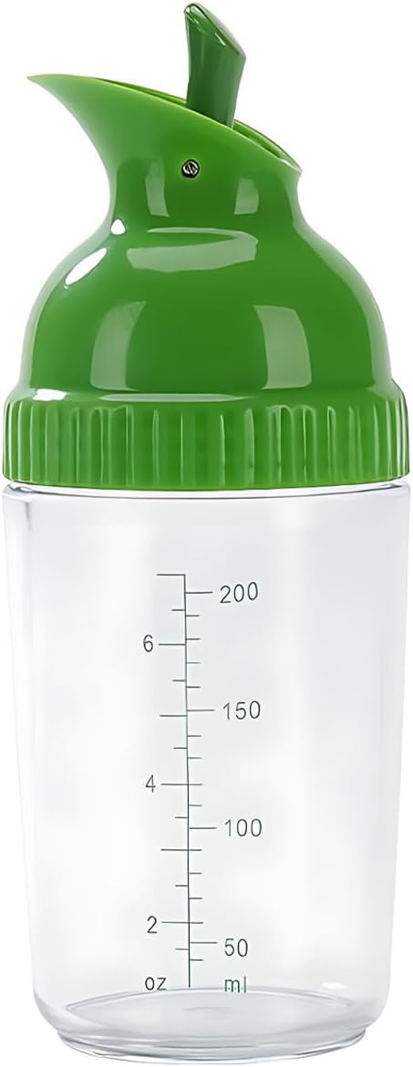 Salad Dressing Shaker, Homemade Salad Dressing Bottle Mixer Measure Dripless Pour, Leak-free, Soft Grip, Dishwasher Safe BPA Free (Green)