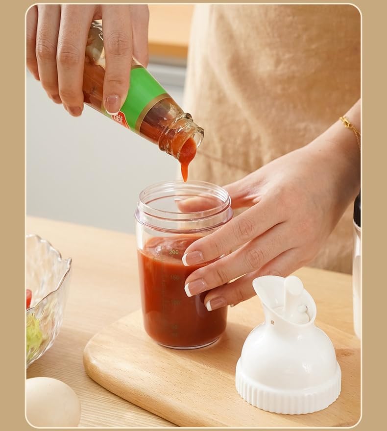Salad Dressing Shaker, Homemade Salad Dressing Bottle Mixer Measure Dripless Pour, Leak-free, Soft Grip, Dishwasher Safe BPA Free (Green)