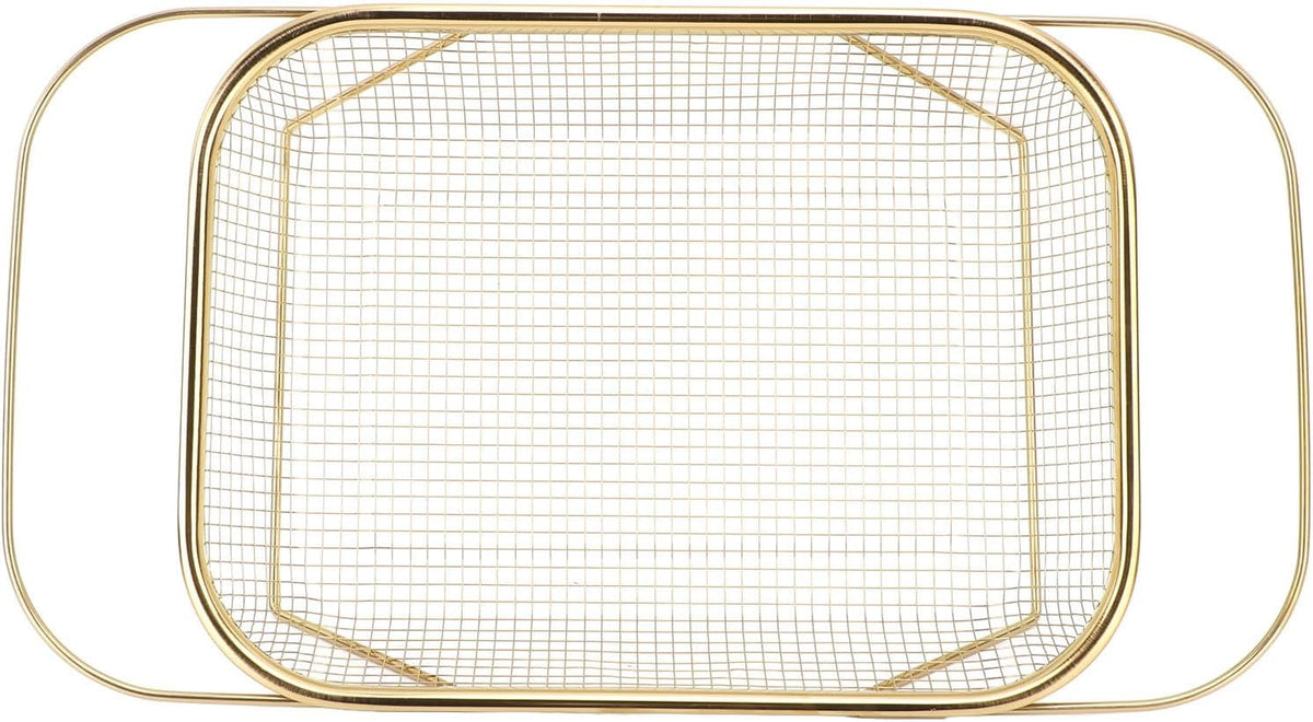 Stainless Steel Over The Sink Colander Fine Mesh Basket, Golden Strainer Expandable Rubber Grips, Kitchen Strainer, Golden Strainer For Strain, Drain, Rinse Fruits, Vegetables ()