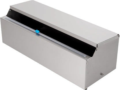 Stainless Steel Food Wrap Dispenser - 18” Commercial Stretch Film Packing Machine with Slide Cutter