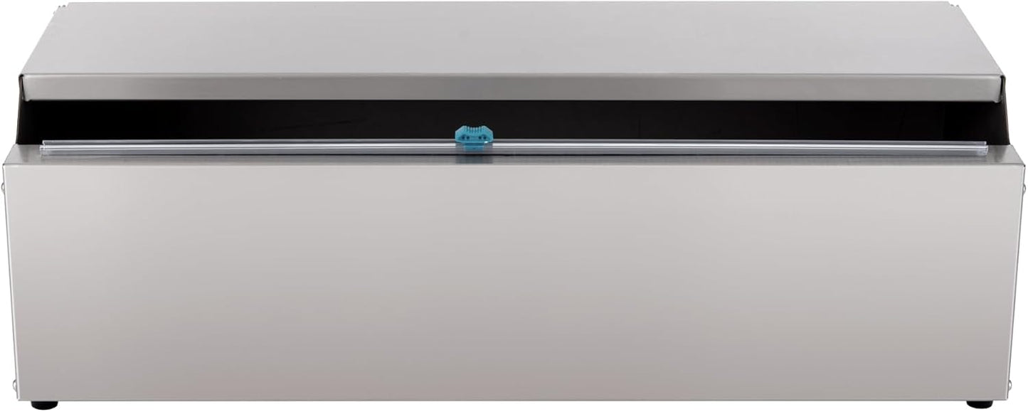 Stainless Steel Food Wrap Dispenser - 18” Commercial Stretch Film Packing Machine with Slide Cutter