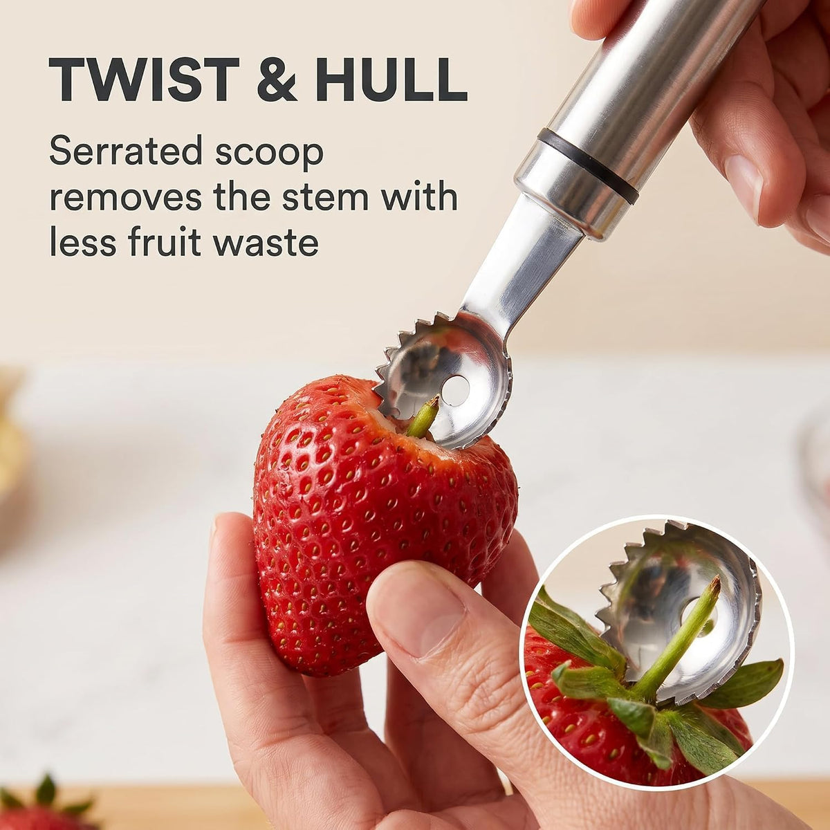 Silver Stainless Steel Strawberry Huller and Tomato Stem Corer Tool Cherry Tomatoes Stem Remover, Dishwasher Safe，Fruit and Vegetable Corers