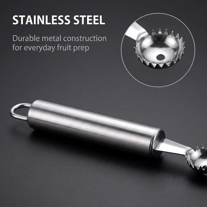 Silver Stainless Steel Strawberry Huller and Tomato Stem Corer Tool Cherry Tomatoes Stem Remover, Dishwasher Safe，Fruit and Vegetable Corers