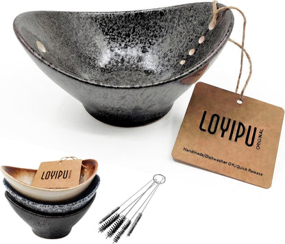 Herb Stripper Bowl, Handmade Ceramic Leaf Remover Tool for Basil, Parsley & Cilantro, Multi-Sized Holes Stem Separator, Textured Glaze Kitchen Gadget