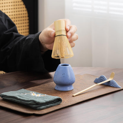7Pcs Japanese Matcha Tea Set, Matcha Kit with Matcha Bowl (with Pouring Spout), Matcha Whisk, Whisk Holder, Strainer - Elegant Matcha Set for Gifting and Personal Use, Gift Box Packaging (white)