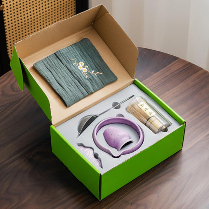 7Pcs Japanese Matcha Tea Set, Matcha Kit with Matcha Bowl (with Pouring Spout), Matcha Whisk, Whisk Holder, Strainer - Elegant Matcha Set for Gifting and Personal Use, Gift Box Packaging (white)