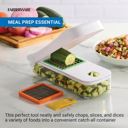 Professional Vegetable Chopper, 2 Blades For Slicing and Dicing Onions, Tomatoes, Potatoes And More, Meal Prep Made Easy