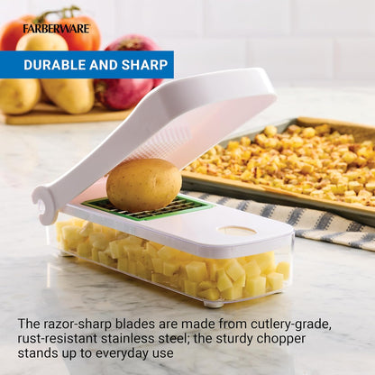 Professional Vegetable Chopper, 2 Blades For Slicing and Dicing Onions, Tomatoes, Potatoes And More, Meal Prep Made Easy