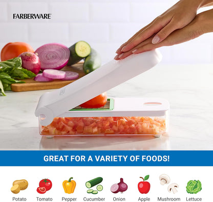 Professional Vegetable Chopper, 2 Blades For Slicing and Dicing Onions, Tomatoes, Potatoes And More, Meal Prep Made Easy