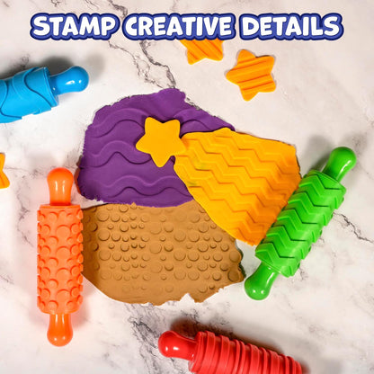 Paint and Dough Texture Rollers, Set of 4