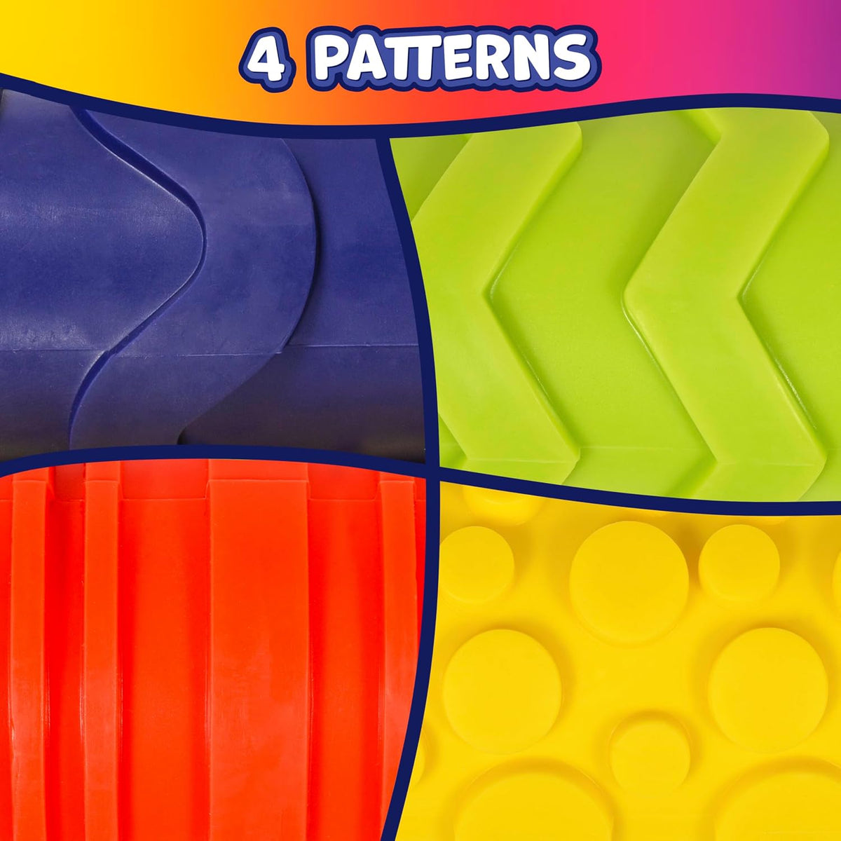 Paint and Dough Texture Rollers, Set of 4