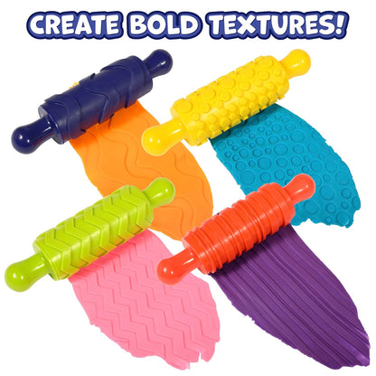 Paint and Dough Texture Rollers, Set of 4
