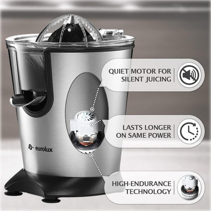 Electric Orange Juicer, Sleek Effortless Citrus Juice Squeezer for Lemon, Lime, Grapefruit | Powerful Motor, Easy to Clean, Removable Dishwasher-Safe Parts