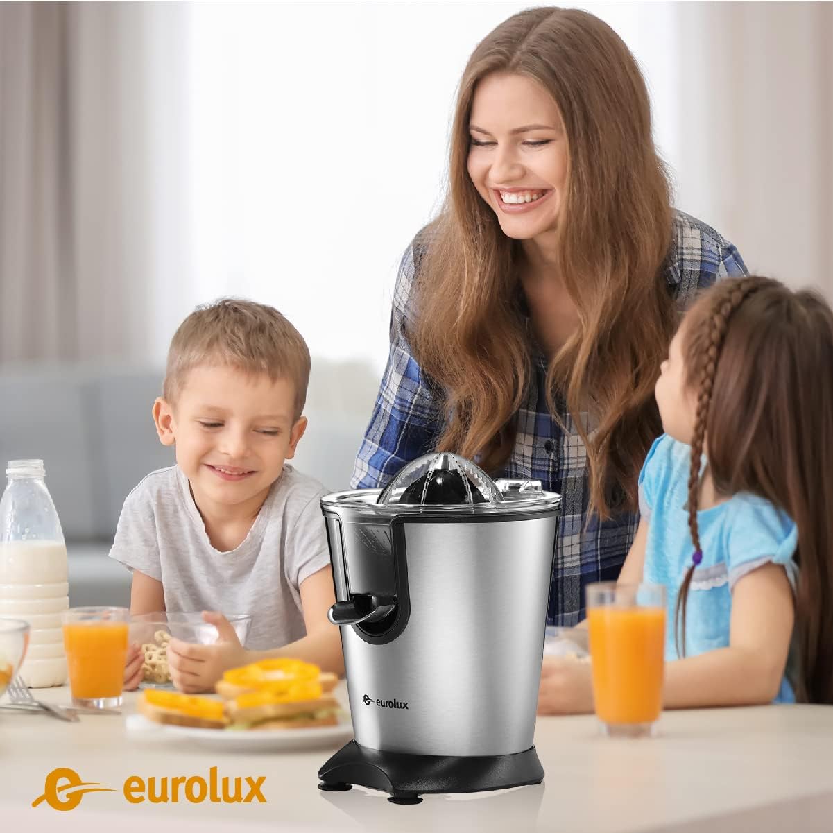 Electric Orange Juicer, Sleek Effortless Citrus Juice Squeezer for Lemon, Lime, Grapefruit | Powerful Motor, Easy to Clean, Removable Dishwasher-Safe Parts
