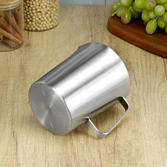 304 Stainless Steel Measuring Cup 32 OZ with OZ/ML Graduations, 4 Cup Kitchen Mixing Pitcher, Precision Engraved Markings, Container for Baking and Frothing, 1 Liter