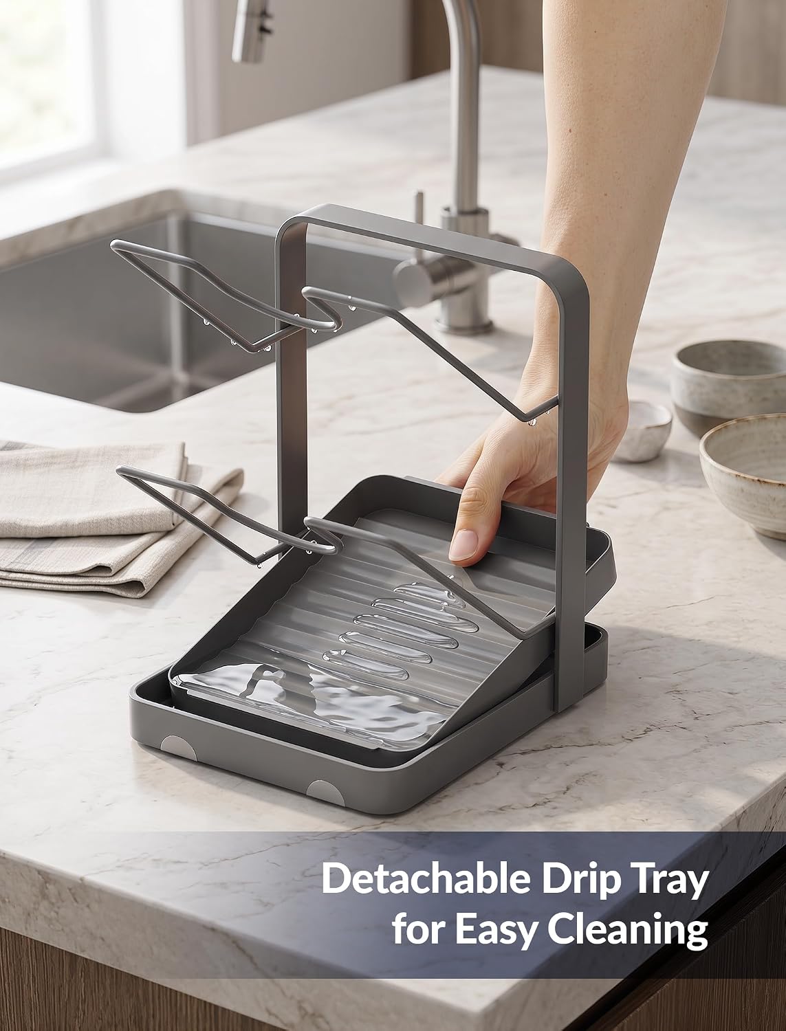 Versatile Pot Lid Ladle Holder Multipurpose Spatula Pad Book Cutting Board Spoon Rest Kitchen Utensils Drip Tray Washable Durable Stable Tack-Free Installation (Black)