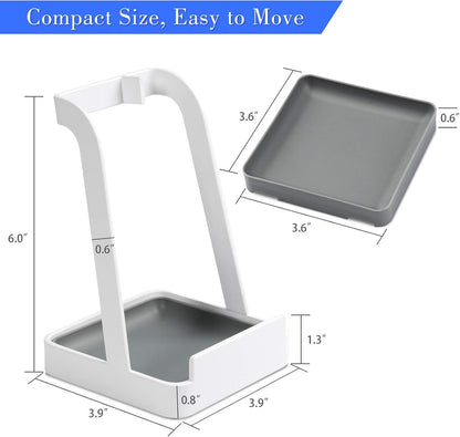 Versatile Pot Lid Ladle Holder Multipurpose Spatula Pad Book Cutting Board Spoon Rest Kitchen Utensils Drip Tray Washable Durable Stable Tack-Free Installation (Black)