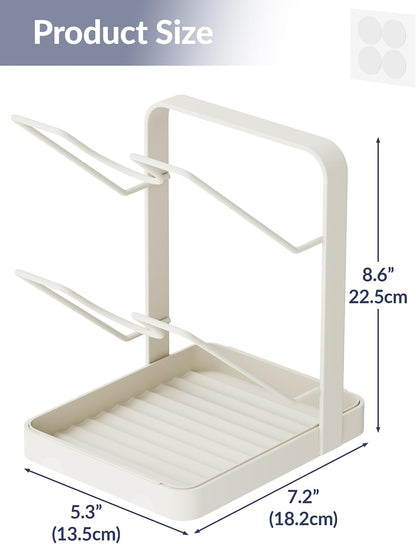 Versatile Pot Lid Ladle Holder Multipurpose Spatula Pad Book Cutting Board Spoon Rest Kitchen Utensils Drip Tray Washable Durable Stable Tack-Free Installation (Black)