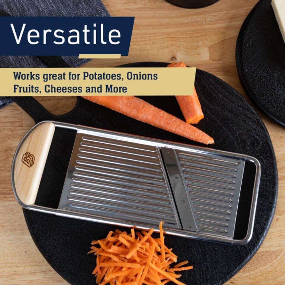 Flat Handheld Mandoline Slicer for Kitchen, 12”