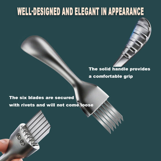 Stainless Steel Green Onion Slicer Cutter with Solid Handle for Garlic | Scallion Shred Silk Knife,Multifunctional Vegetable Shredder, , Ginger, Herbs & Kitchen Meal Prep(6 Blades)