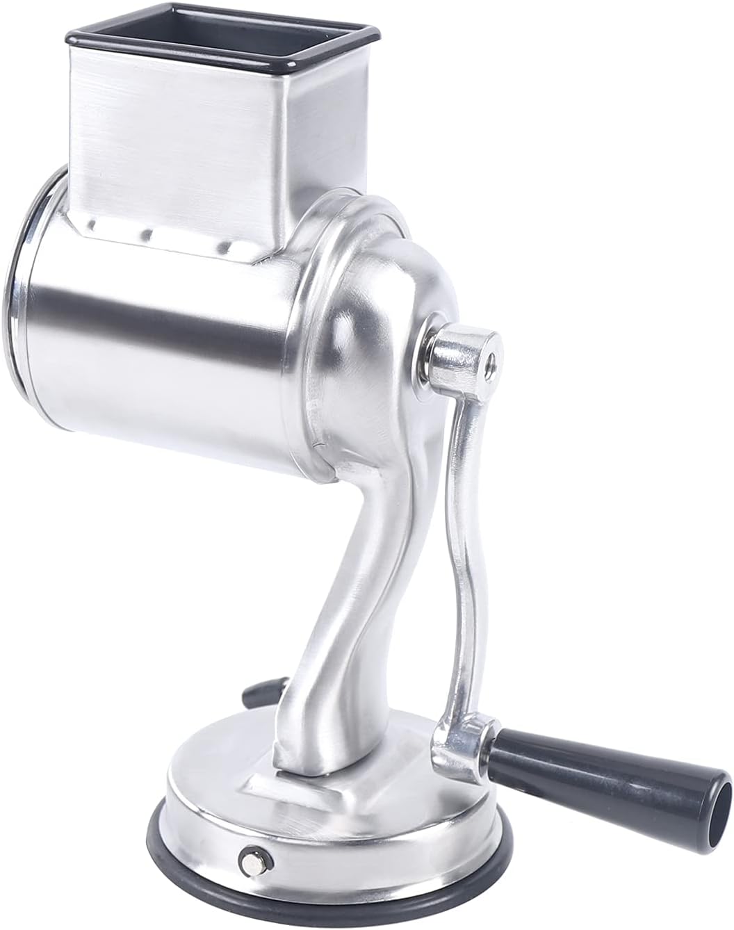 5-in-1 Rotary Cheese Grater Hand Drum Slicer Manual Cheese Shredder Multi-function Stainless Steel Vegetable Chopper Cutter with 5 Blades for Fruit Potato Cucumber Lemon Nut, Silver (Type2)
