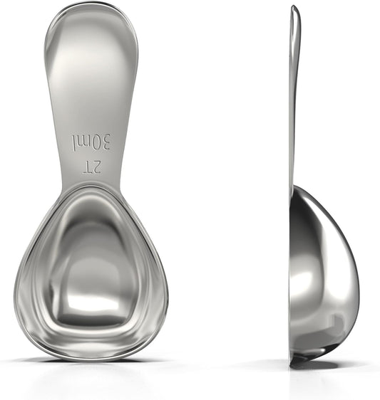 Stainless Steel Coffee Scoop - 2 Tablespoon (30ml) | Heavy duty exact measuring spoon for coffee, tea, sugar, flour & more. Premium 18/8 stainless steel construction.