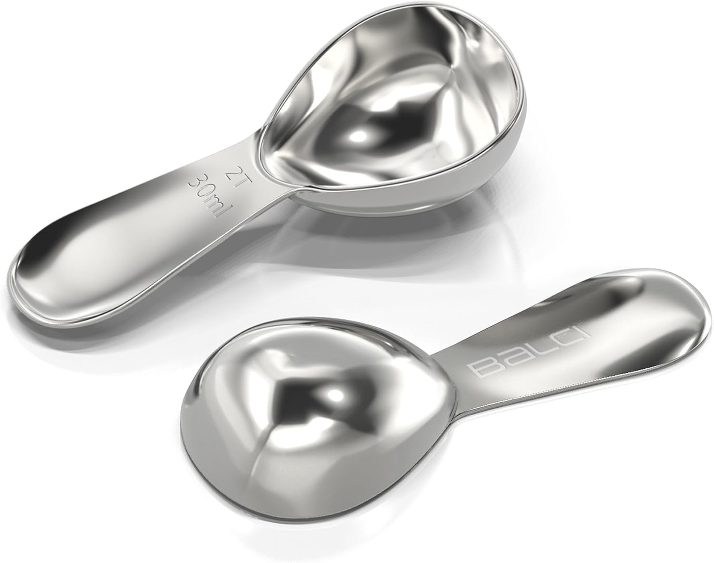 Stainless Steel Coffee Scoop - 2 Tablespoon (30ml) | Heavy duty exact measuring spoon for coffee, tea, sugar, flour & more. Premium 18/8 stainless steel construction.
