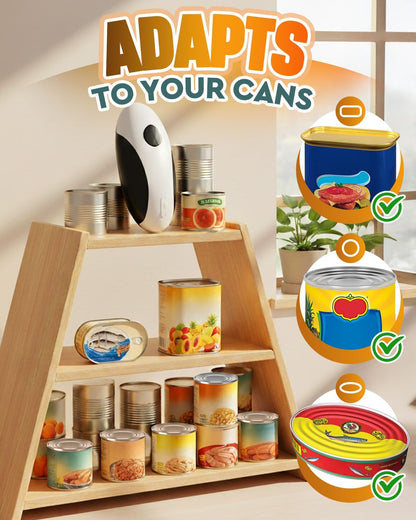Electric Can Opener, Automatic Rechargeable Can Openers with One-Touch Smooth Edge & Magnetic Lid - Hands-Free Easy-Grip Opener for Seniors with Arthritis and Most Cans