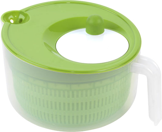 Deluxe Salad Spinner - 6 Qt. Capacity, Easy Turn Knob, Built-In Pour Spout, Multi-Use Basket, Durable and Dishwasher-Safe, Large Capacity, Green
