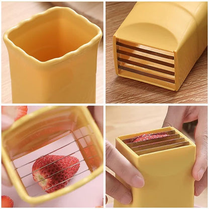 3pcs Cup Slicer - 2023 New Stainless Steel Fruit & Vegetable Slicer Cup, Multipurpose Strawberry Banana Salad Fresh Platter Maker
