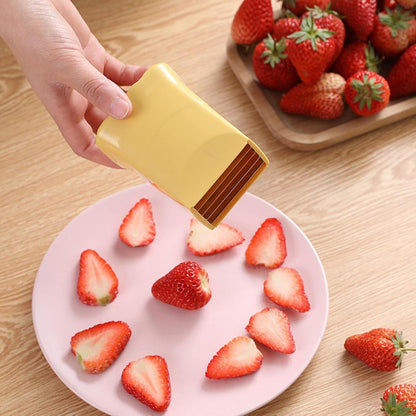 3pcs Cup Slicer - 2023 New Stainless Steel Fruit & Vegetable Slicer Cup, Multipurpose Strawberry Banana Salad Fresh Platter Maker