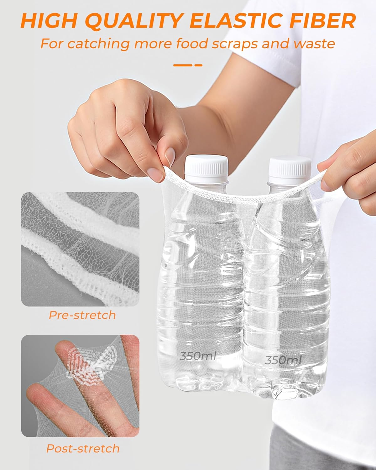 Kitchen Sink Strainer Mesh Bag- 600 PCS Large Disposable Sink Net Strainer Filter Bags for Collecting Kitchen Food Waste Leftover Garbage, Fits Deep Sink Strainer Basket