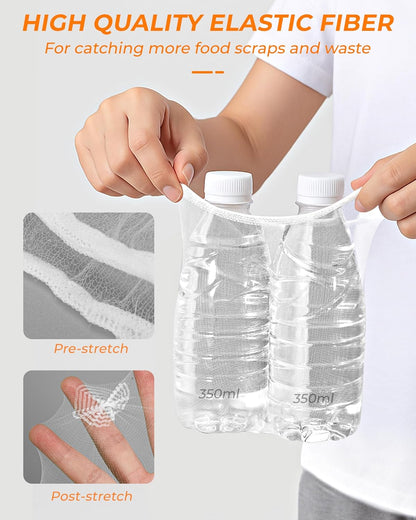 Kitchen Sink Strainer Mesh Bag- 600 PCS Large Disposable Sink Net Strainer Filter Bags for Collecting Kitchen Food Waste Leftover Garbage, Fits Deep Sink Strainer Basket