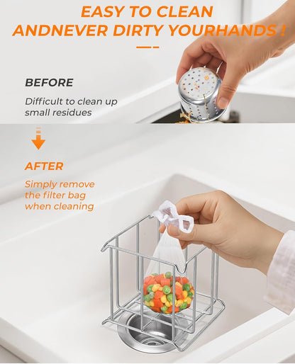 Kitchen Sink Strainer Mesh Bag- 600 PCS Large Disposable Sink Net Strainer Filter Bags for Collecting Kitchen Food Waste Leftover Garbage, Fits Deep Sink Strainer Basket