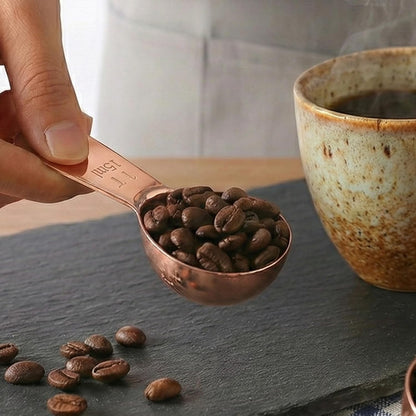 2PCS Coffee Scoop: 1 Tbsp (1/16 Cup / 0.5 Oz / 15Ml) Measuring Spoons Stainless Steel Rose Gold Set for Ground Coffee Protein Powder & Spices Short Handle Fits into Canisters
