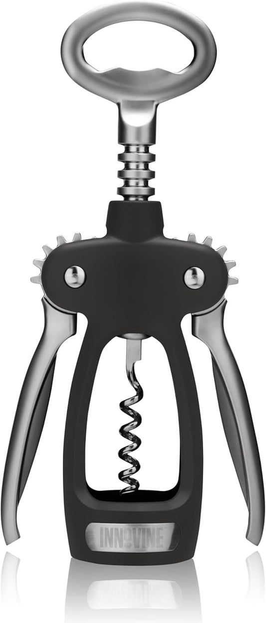 Winged Corkscrew Wine Opener, Multi-Purpose Bottle Opener for Beers and Soft Drinks, Stainless Steel with Ergonomic Wing Handle, for Bartenders, Home Bar, Kitchen, Restaurant, Graphite