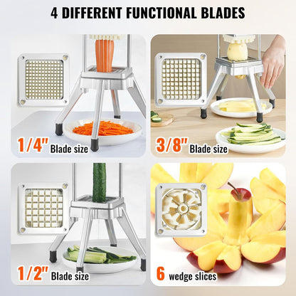 Commercial French Fry Cutter, 4 Blades Lever Vegetable Chopper
