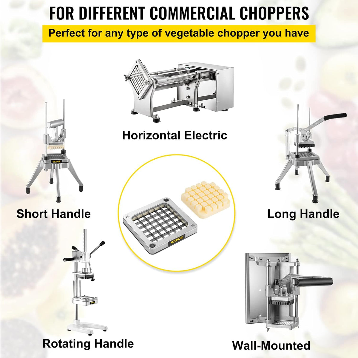 Commercial French Fry Cutter, 4 Blades Lever Vegetable Chopper