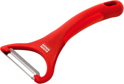 Piranha Y Peeler with Serrated Stainless Steel Blade, Green, 6.25 inches