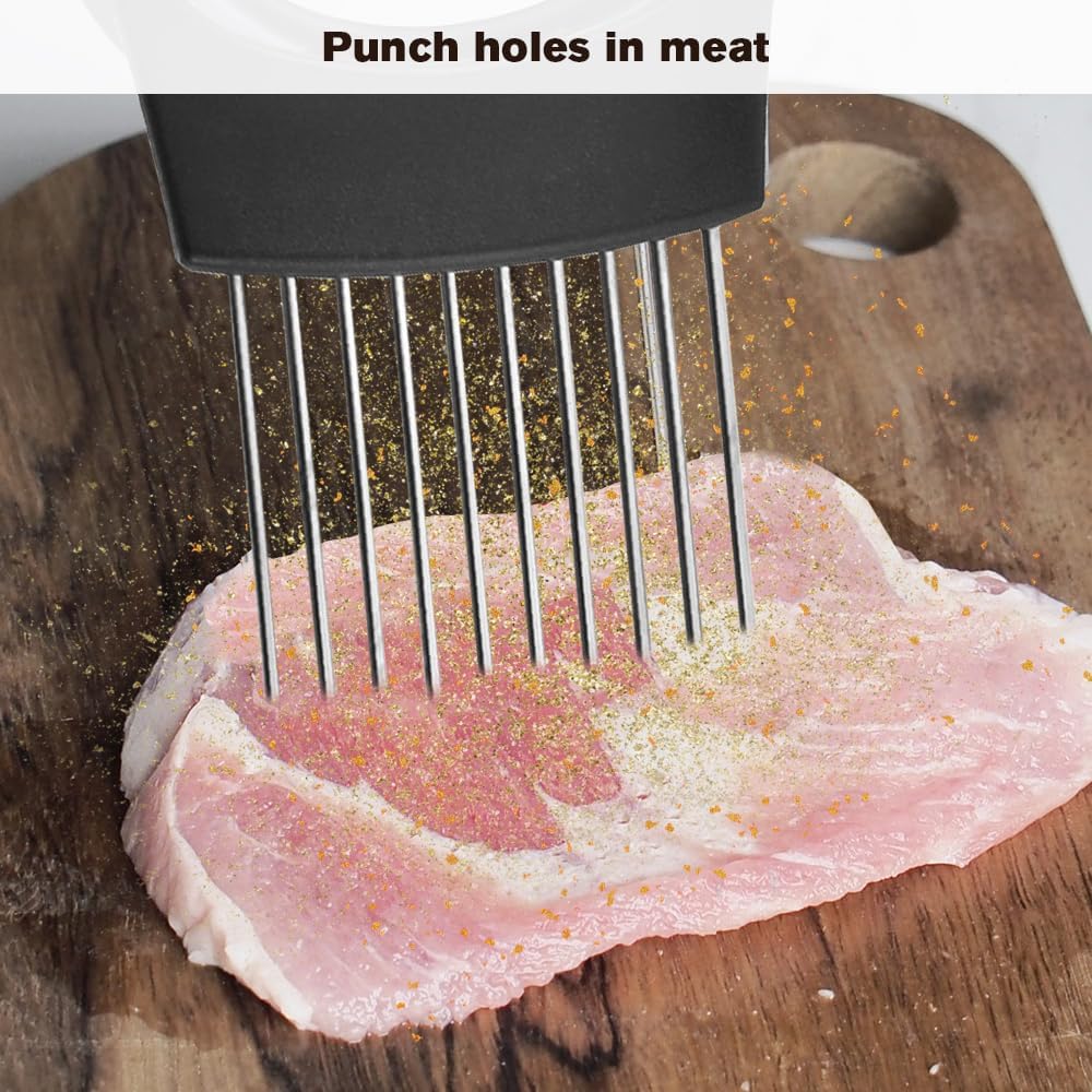 Stainless Steel Onion Holder, 2025 New Vegetable Holder for Slicing, Multifunctional for Fruits and Vegetables, Tool for Meat, Lemon, Onion, Potato, Tomato