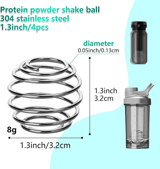 4 Pcs 1.3Inch Small Size Shaker Balls for Protein Shakes,Milkshake and Salad Dressing,304 Stainless Steel Shaker Ball (4, 1.3 Inch)