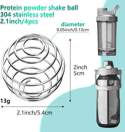 4 Pcs 1.3Inch Small Size Shaker Balls for Protein Shakes,Milkshake and Salad Dressing,304 Stainless Steel Shaker Ball (4, 1.3 Inch)