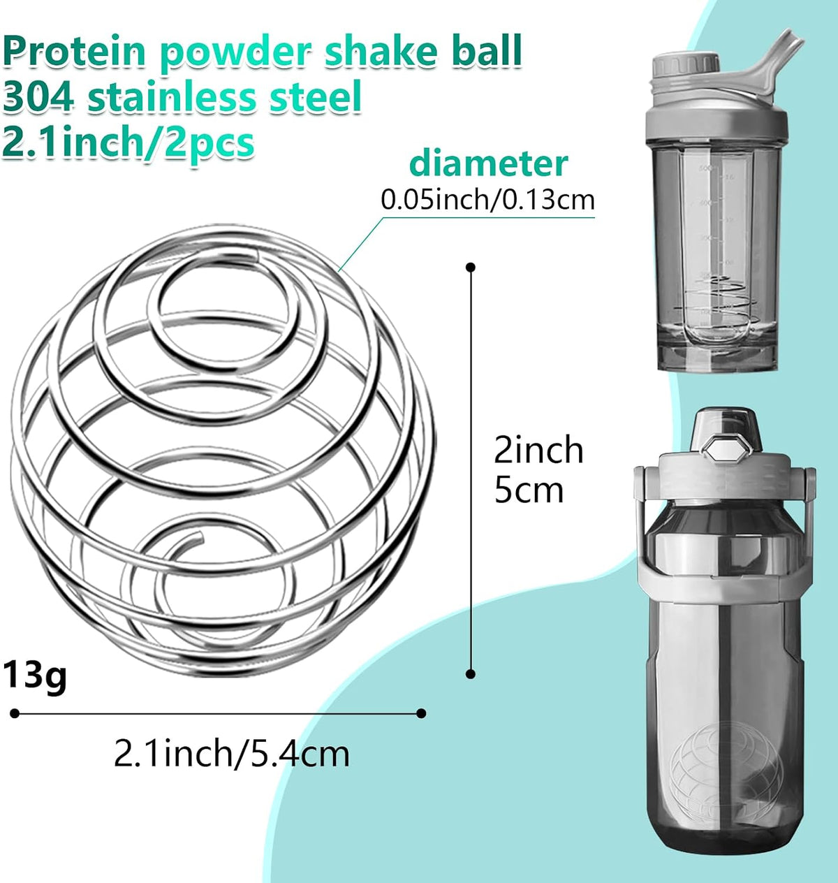 4 Pcs 1.3Inch Small Size Shaker Balls for Protein Shakes,Milkshake and Salad Dressing,304 Stainless Steel Shaker Ball (4, 1.3 Inch)