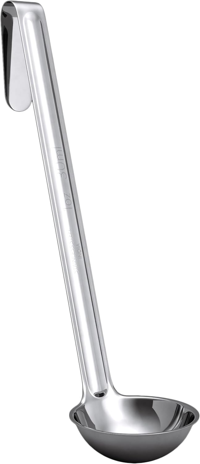 Sturdy, Ergonomic Combo Sizes Ladles 5 Pk. 1 2 4 6 8 Oz Stainless Steel Ladle with Long Handles. Best Kitchen Supplies for Stirring, Portioning and Serving Soup, Chili and Stew in Restaurants and Home