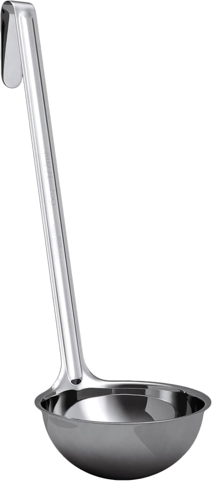 Sturdy, Ergonomic Combo Sizes Ladles 5 Pk. 1 2 4 6 8 Oz Stainless Steel Ladle with Long Handles. Best Kitchen Supplies for Stirring, Portioning and Serving Soup, Chili and Stew in Restaurants and Home